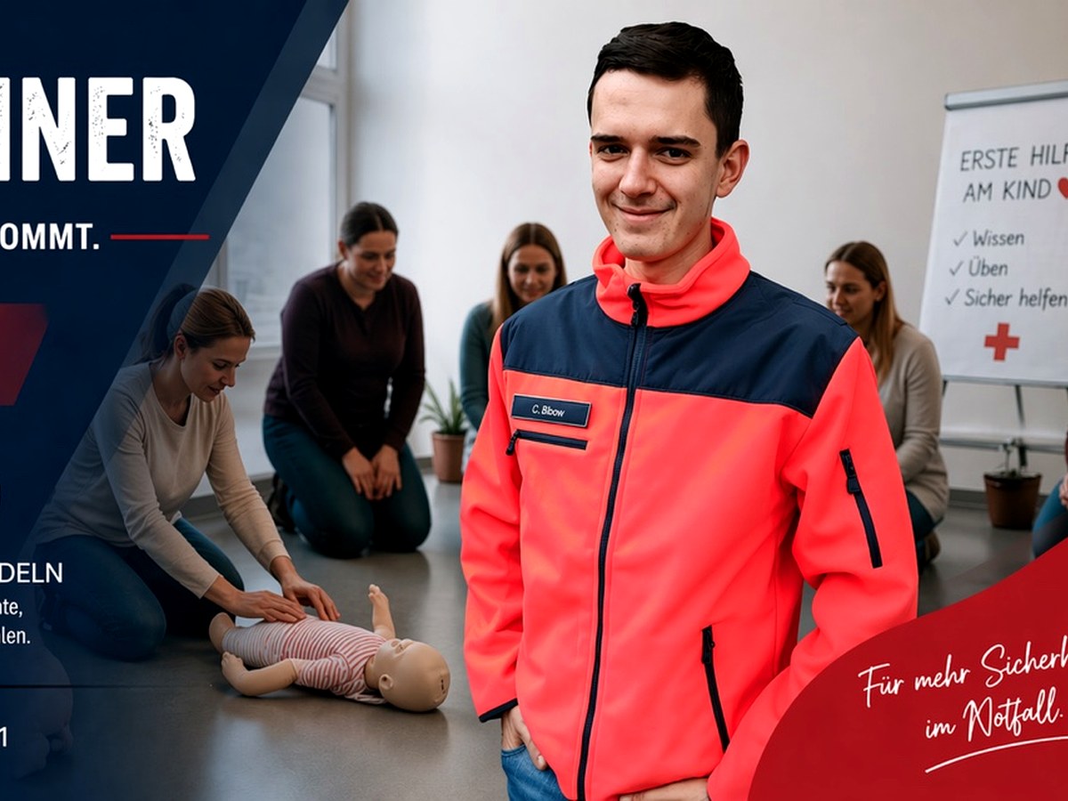 Connor Bibow von Notfalltrainer bei einer Erste-Hilfe-Schulung